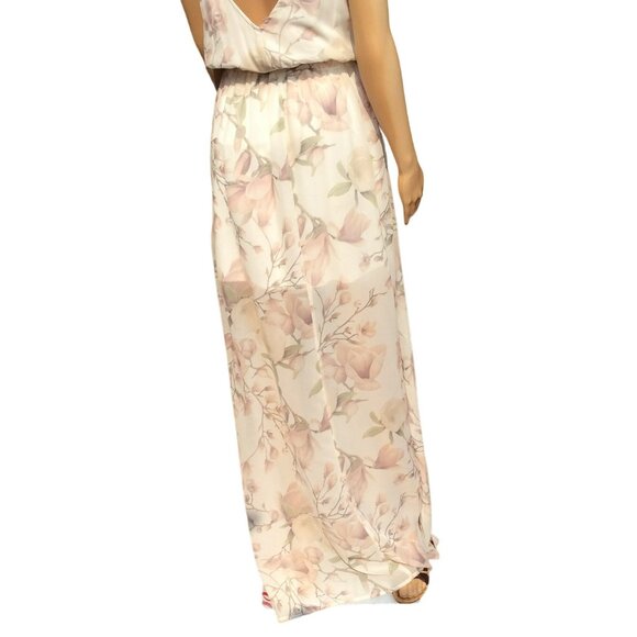 Show Me Your Mumu Women's Size S Maxi Dress White Pink Floral Fairy Flowy Beach - Picture 6 of 9